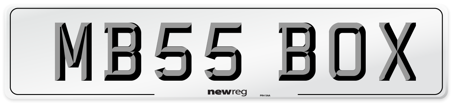MB55 BOX Number Plate from New Reg
